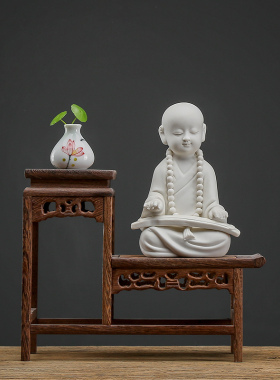小和尚琴棋书画人物摆设德化白瓷