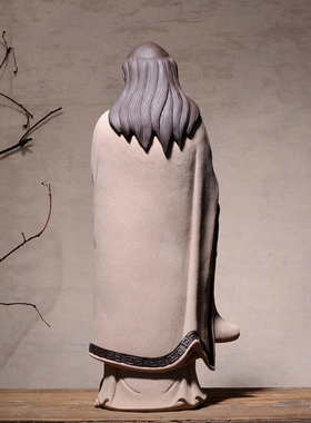 紫砂历史人物老子家居装饰品摆件