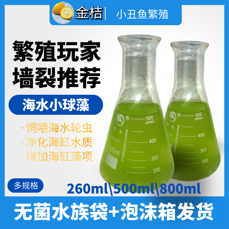 包邮海水小球藻海水轮虫饲料小球藻营养液小丑鱼繁殖专用开口饵料-图0