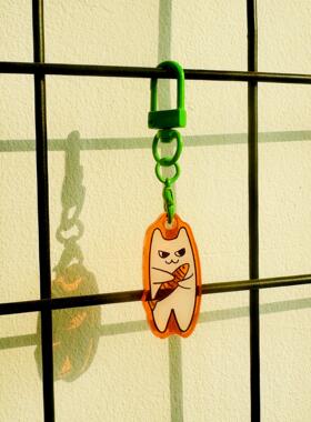「摸鱼去」原创手账猫挂件 迷你双层全彩亚克力半透明 我们的世界