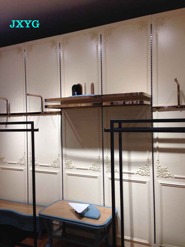 欧式墙板 服装店铺背景板 墙板 装饰板 店铺装修货架 玫瑰金货架 - 图3