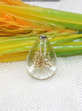 diy米上刻字永生花吊坠