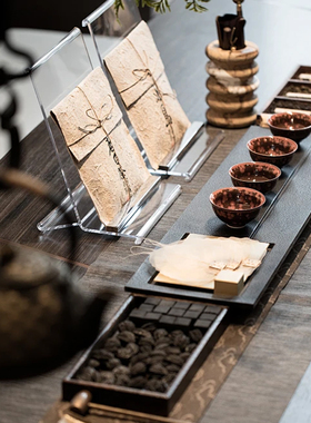 【可开发票】高端乌金石茶盘摆件