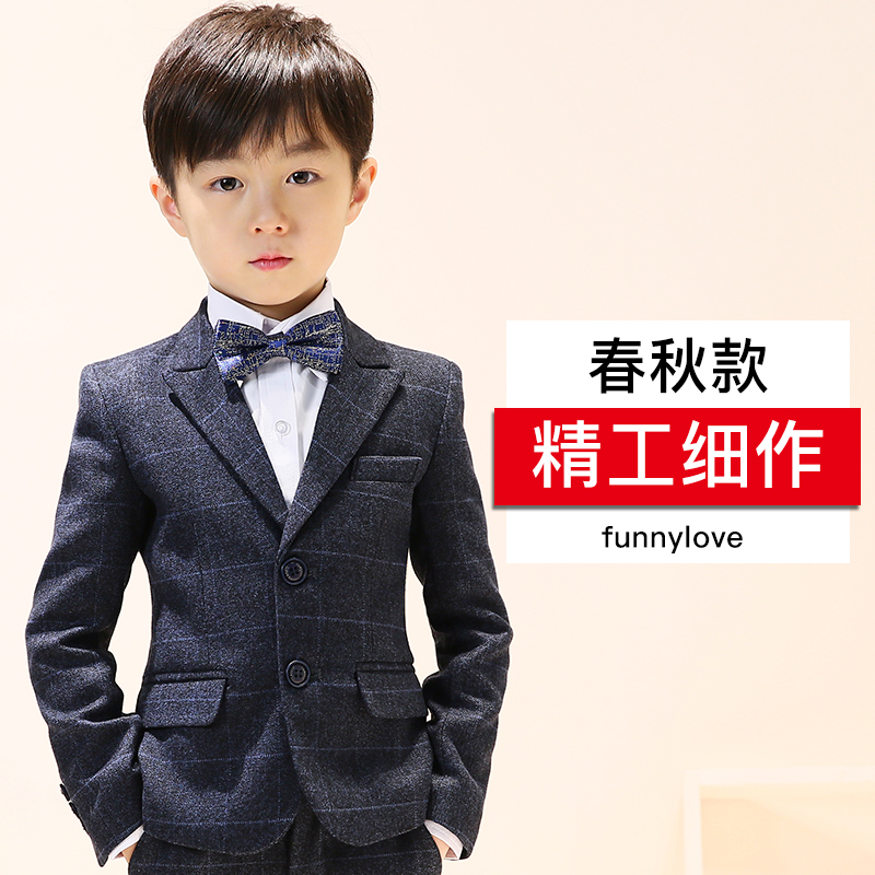 儿童西装套装男童花童礼服钢琴演出服中大童韩版小孩西服外套夏季 儿童西装套装男童花童礼服钢琴演出服中大童韩版小孩西服外套夏季