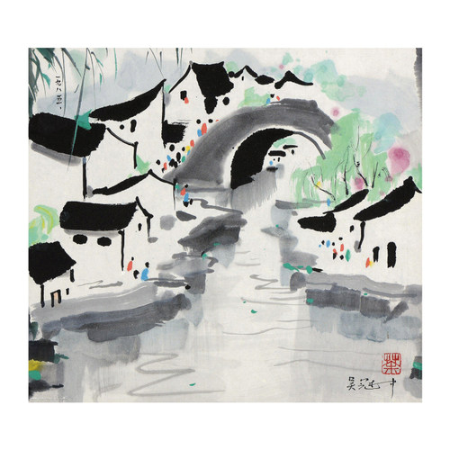 吴冠中画册风景油画电子图片水墨画山水装饰画图库国画素材_虎窝淘