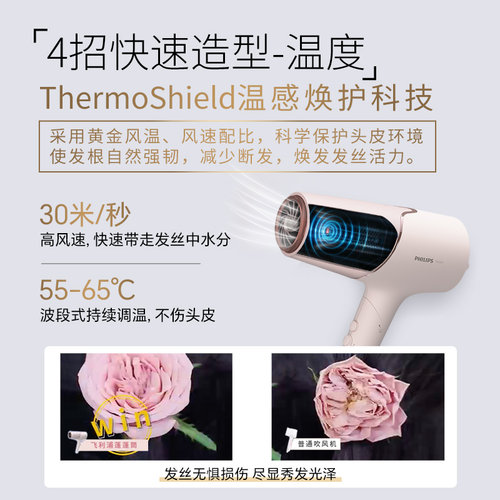 【618狂欢】飞利浦吹风机官方负离子沙龙级防晒护发大功率BHD538 - 图0