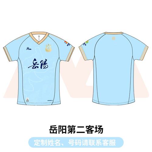 湘超岳阳队茵浪2026湖南省足球联赛球迷助威服足球服短袖T恤男女-图1