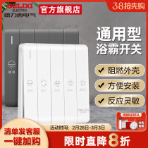 德力西浴霸开关四开五开 通用 家用三开卫生间浴室暖气开关面板