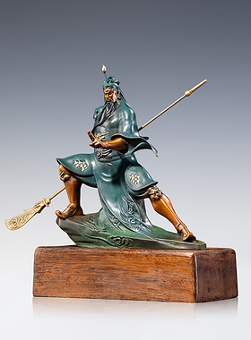 关公黄铜摆件工艺品铜器