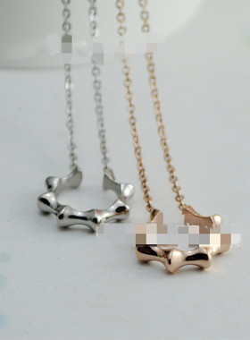 日韩太阳光芒玫瑰金钛钢锁骨链