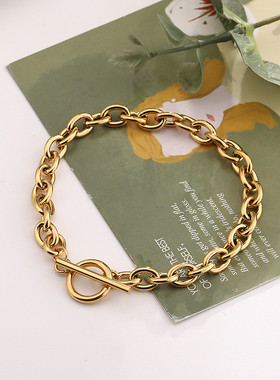 钛钢欧美OT链条手链不掉色腕饰