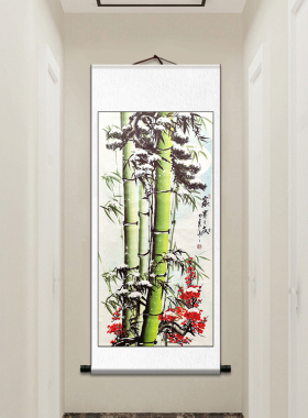 国画中堂画喜上眉梢梅花字画岁寒三友卷轴客厅挂画书画装饰画装裱