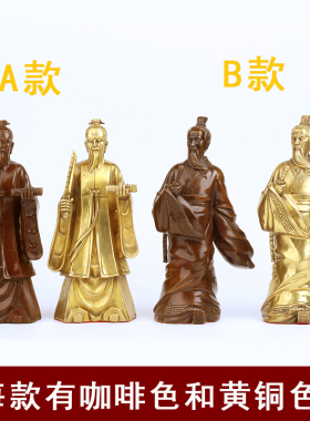 黄铜姜太公钓鱼桌面摆件站像 姜子牙神像拿打神鞭封神榜家居玄关