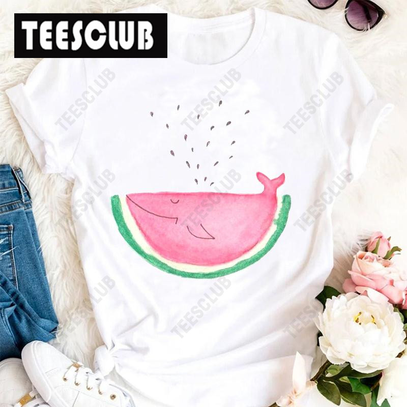 Summer Watermelon T-shirt 夏季热卖清凉西瓜印花短袖常规T恤女 - 图1