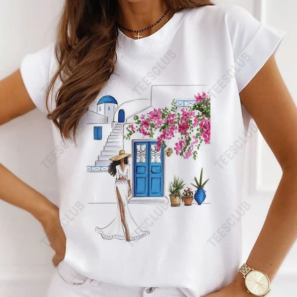 Paris Eiffel Tower T Shirt 时尚巴黎系列印花女士休闲闺蜜T恤 - 图0