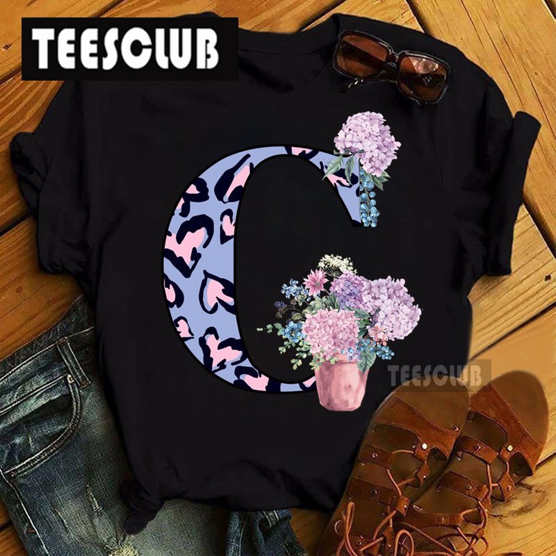 Leopard Floral  Letter T shirt 夏季欧美保温鲜花字母短袖T恤女 - 图1