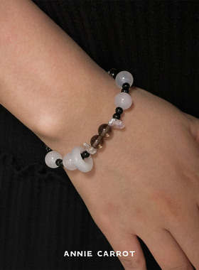 天然白水晶平衡能量手链女