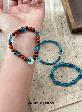 新中式复古琉璃手串女叠戴串珠