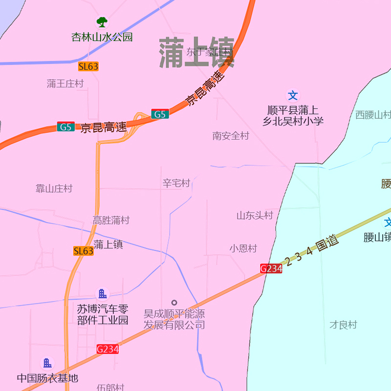 顺平县地图1.15m河北省保定市折叠版客厅办公室地理墙面装饰贴画 - 图2