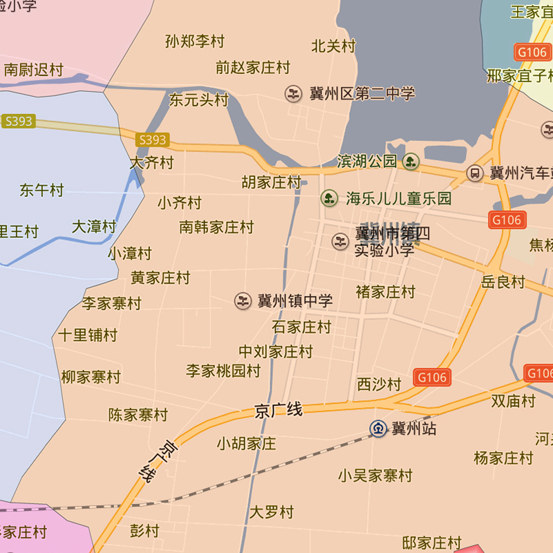 冀州区地图1.15m河北省衡水市折叠版学生成人书房装饰画地图墙贴-图1