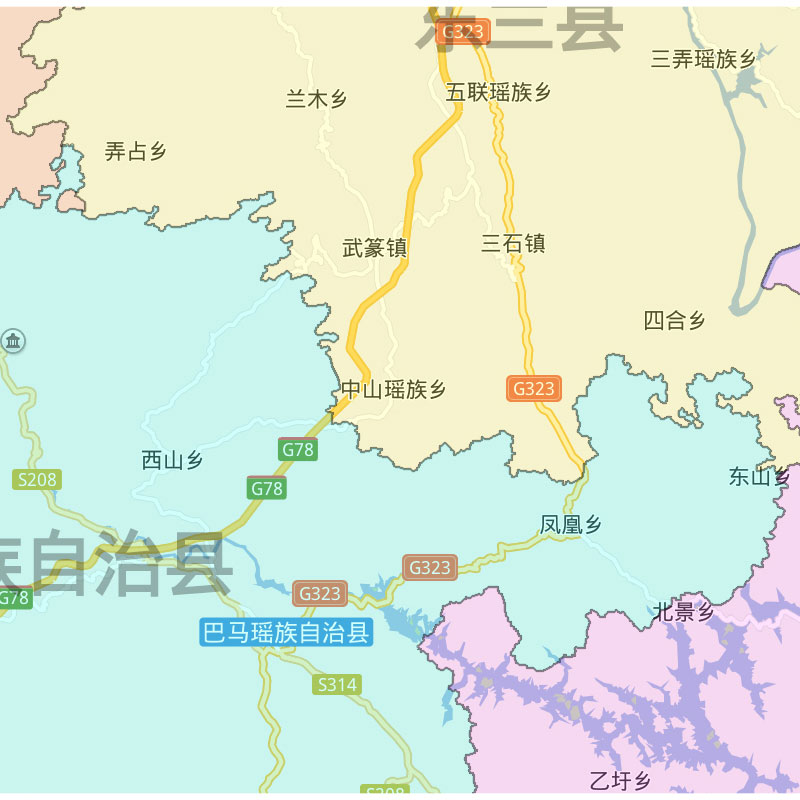 岑溪市地图1.15m广西省岑溪市折叠版学生成人书房装饰画地图墙贴 - 图1