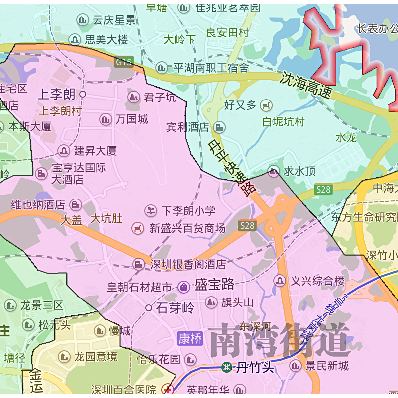 龙岗区地图1.15m广东省深圳市折叠款高清装饰画餐厅贴画 - 图1