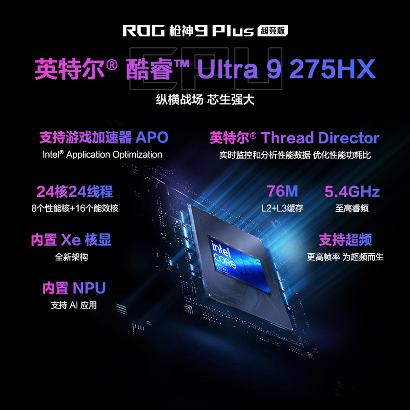 【国补10%】ROG枪神9 Plus超竞版 酷睿U9 275HX 18英寸2.5K星云原画屏5090显卡华硕游戏笔记本电脑三角洲瓦CS - 图0