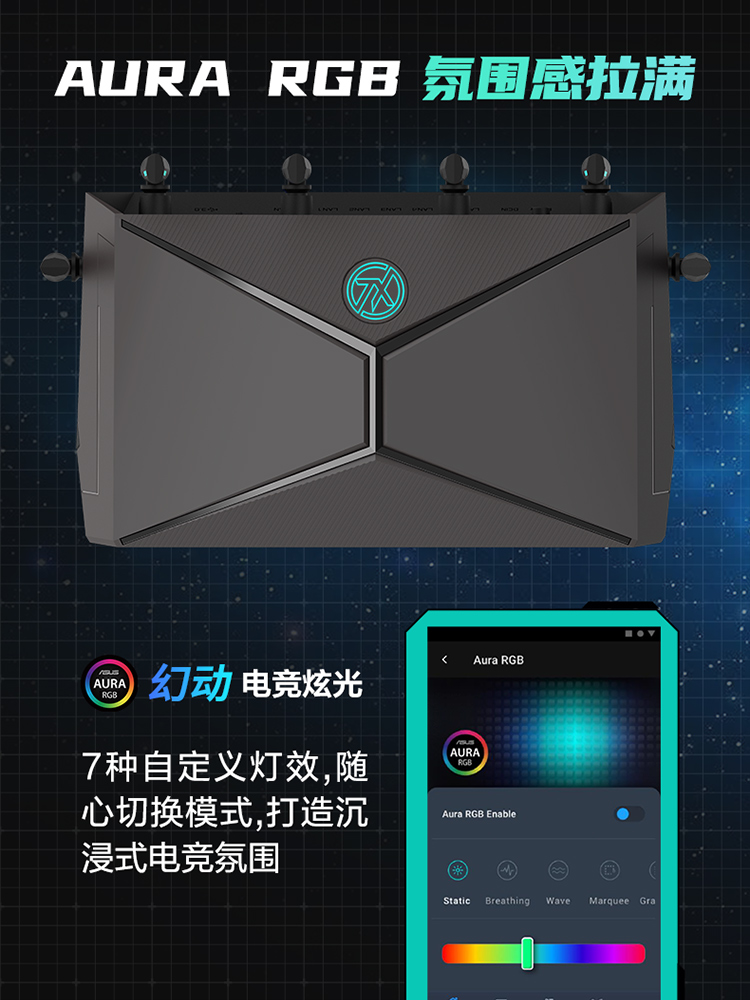 【3期免息】华硕天选路由器 电竞 AP功能中央路由器 WiFi6 穿墙王 游戏电竞加速 双2.5G口 疾速6000M - 图2
