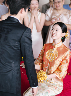 刘超老师同款原创设计感发饰金色龙凤褂头饰旗袍新中式头花跟妆女