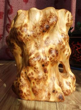 笔筒满瘤疤随行崖柏原木摆件