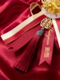 Элитная бордовая булавка на лацкан для невесты с кисточками, китайский стиль, дракон и феникс