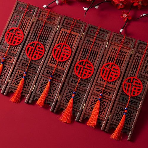 2026新年马挂件屋里盆景挂饰鱼吉祥物生肖春节鞭炮剪纸挂饰福字贴 - 图2