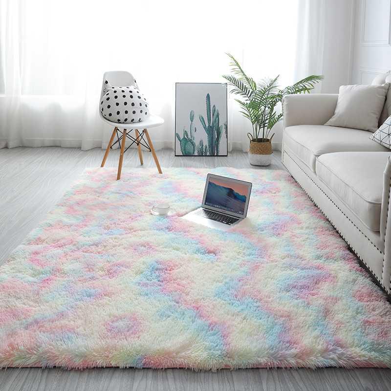 Nordic living room tea table carpet bedside mat blanket - 图0