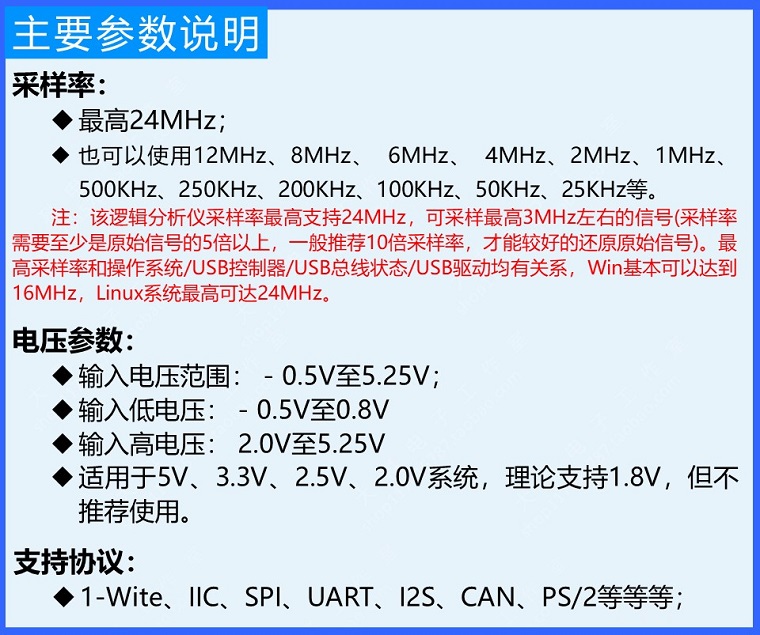 逻辑分析仪/单片机/嵌入式/STM32/ARM/FPGA调试利器/24M采样8通道 - 图1