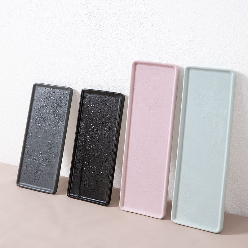 日式陶瓷托盘长方盘子漱口杯托盘卫浴卫生间收纳碟盘蛋糕盘寿司盘,淘宝优惠券,粉丝福利购,淘宝优惠卷