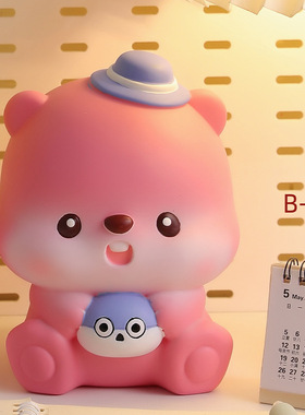 小粉狸露比存钱罐搪胶防摔大容量