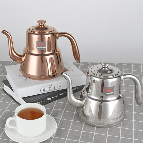 商用不锈钢茶壶餐厅饭店泡茶壶排档火锅店水壶酒店茶楼汤壶带滤网 - 图1