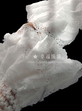 叠穿蕾丝花边假袖子假领白色荷叶边装饰袖口假袖口手袖公主风配饰