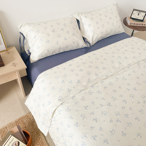 浅夜的花雨 原创复古碎花全棉三四件套单双人床单被套枕套新疆棉 - 图2