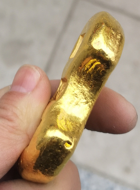 古玩铜钱收藏仿金锭金元宝纯铜实心金条金凤祥足赤咸丰十年金元宝