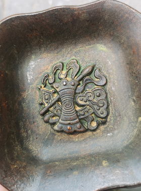 福禄寿喜方形文房四宝古玩铜器