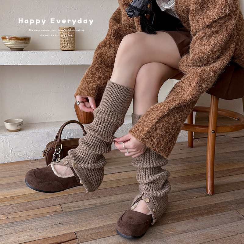 红色纽扣袜套女堆堆袜秋冬季加厚保暖白色小腿袜开叉腿套2025新款,淘宝优惠券,粉丝福利购,淘宝优惠卷