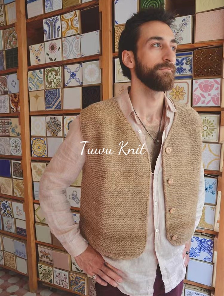 伽蓝背心 男女同款起伏针马甲棒针编织中文图解文字说明,淘宝优惠券,粉丝福利购,淘宝优惠卷