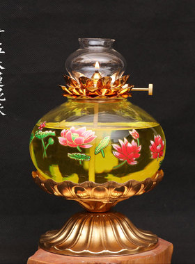 长明灯妙相佛具防风佛堂玻璃莲花