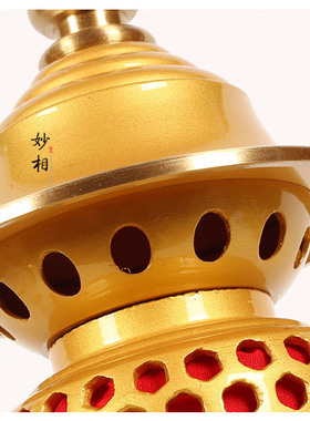 台湾纯铜关公佛前灯供财神