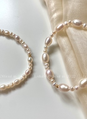 安眠曲女淡水珍珠巴洛克米珠手链