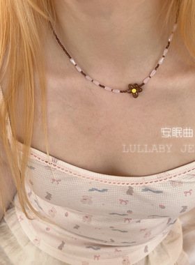 春日来信～自制冰透小花串珠项链