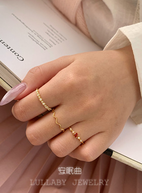 基础戒～波浪通体s925纯银戒指女