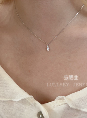 四月生辰石莫桑石！店主自留s925纯银不掉色项链鼻屎钻锁骨链送礼
