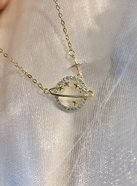 纯银项链925星球不掉色锁骨链